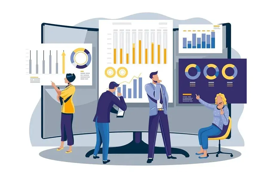 A team analyzing data to know about the business growth