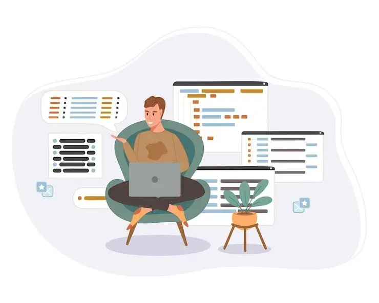 a developer working on a web development project